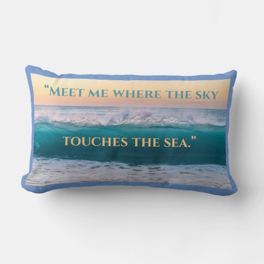 「空が海に出会う」装飾用クッション ランバークッション (正面)