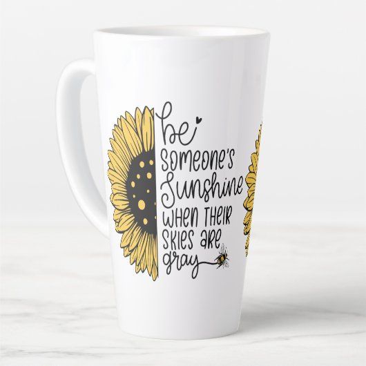 空が灰色の時の太陽の光である カフェラテマグ (左アングル)