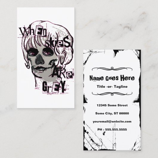 空が灰色の骨格の場合 名刺 (正面/裏面)