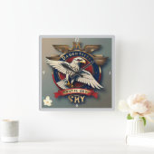 「空が限界だ」 スクエア壁時計 (ホーム)