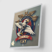 「空が限界だ」 スクエア壁時計 (傾斜)