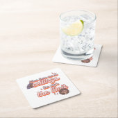 空が限界だ |女性の権利ピンクレトロ スクエアペーパーコースター (インサイチュ)