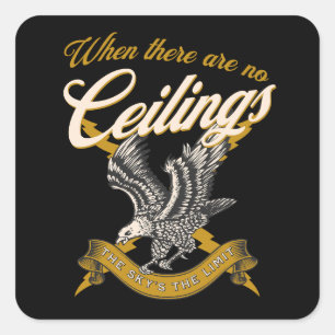 空が限界だ   Women's Rights Yellow Eagle スクエアシール