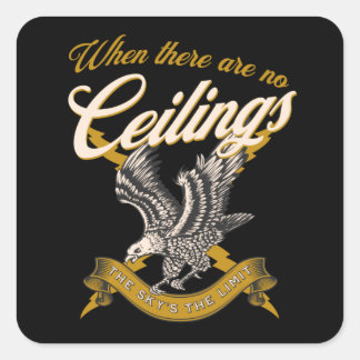 空が限界だ | Women's Rights Yellow Eagle スクエアシール