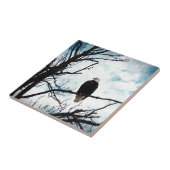 空が青く雲が広がる禿鷲 タイル (側面)