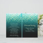 空きらめくの照明ティール（緑がかった色）、結婚式プログラム (スタンド正面)