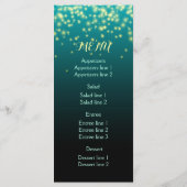 空きらめくティール(緑がかった色)のメ結婚ニュー メニュー (裏面)