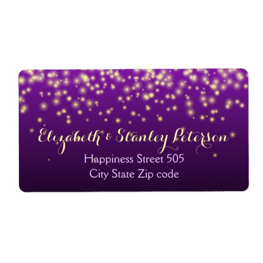 空きらめく紫の光結婚り ラベル (正面)