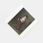 空きカップを持つ少女（ルートヴィヒ・クナウス） スタンダードランチョンナプキン (角)
