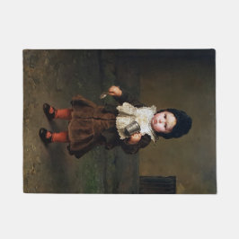 空きカップを持つ少女（ルートヴィヒ・クナウス） ドアマット