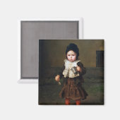 空きカップを持つ少女(ルートヴィヒ・クナウス) マグネット (正面/裏面)