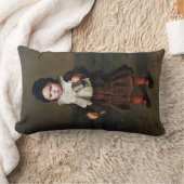 空きカップを持つ少女（ルートヴィヒ・クナウス） ランバークッション (ブランケット)