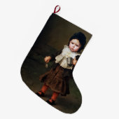 空きカップを持つ少女(ルートヴィヒ・クナウス) ラージクリスマスストッキング (正面 (吊り時))