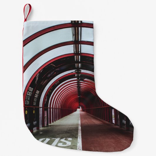 空きガ赤と白ラストンネル スモールクリスマスストッキング (正面)