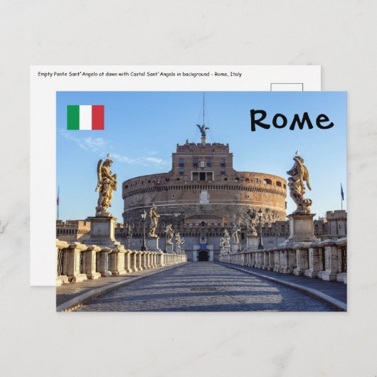 空きポンテサンタンジェロアットドーンローマ,イタリア ポストカード (正面/裏面)