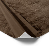 空き列車の廃車軌道セピア写真 ポスター (角)