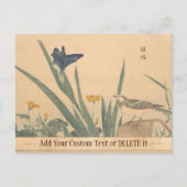 空き和隊と花くわがた渓斎浮世絵 ポストカード (正面)