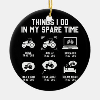 空き時間トラクターで行うこおもしろいと セラミックオーナメント