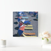 空き椅子オンビーチ スクエア壁時計 (ホーム)