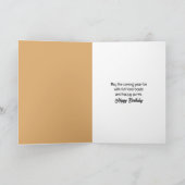 空き誕生日と時計を備えたフード頭が切れる猫 カード (内部)