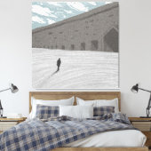 空き通りを抜ける男の旅 キャンバスプリント (インサイチュ (寝室))