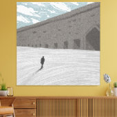 空き通りを抜ける男の旅 キャンバスプリント (インサイチュ (リビング))