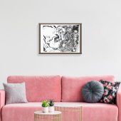 空き部屋から恐怖で逃げ出す… キャンバスプリント (インサイチュ (リビング))