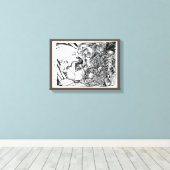 空き部屋から恐怖で逃げ出す… キャンバスプリント (インサイチュ (ウッドフロア))