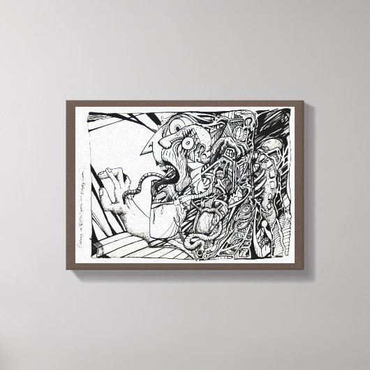 空き部屋から恐怖で逃げ出す… キャンバスプリント (正面)