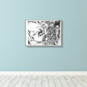 空き部屋から恐怖で逃げ出す… キャンバスプリント (インサイチュ (ウッドフロア))