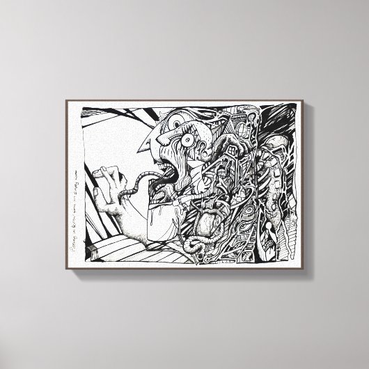 空き部屋から恐怖で逃げ出す… キャンバスプリント (正面)