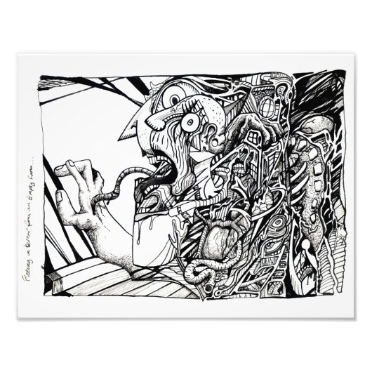 空き部屋から恐怖で逃げ出す… フォトプリント            (正面)