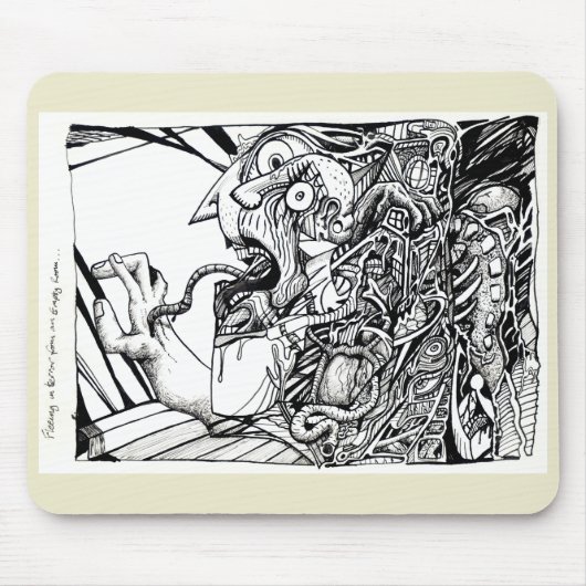 空き部屋から恐怖で逃げ出す… マウスパッド (正面)