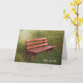 空けます草原のベンチを恋しく思って下さい カード (黄色い花)