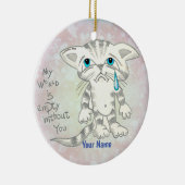 空っぽの世界の悲しい猫 セラミックオーナメント (右)