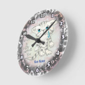 空っぽの世界の悲しい猫 ラウンド壁時計 (傾斜)