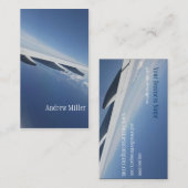 空でか窓側の席の飛行機の翼の上 名刺 (正面/裏面)