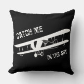 空で私をキャッチ,パイロット飛んでいる飛行機,シンプル クッション (正面)