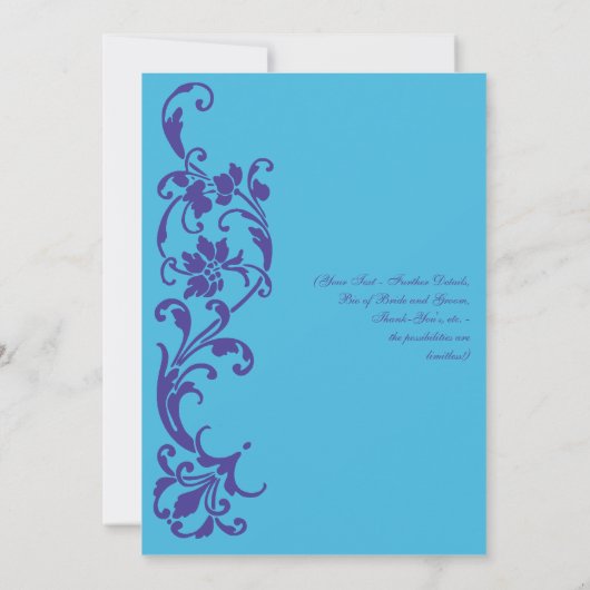 空とヴィンテージ紫におけるDIYエレガントシンプルさ 招待状 (裏面)