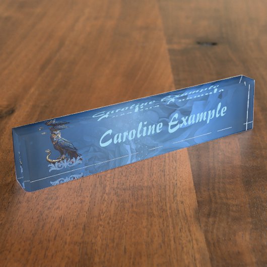 空と地の王、フクロウ威厳のあるル デスクネームプレート (側面)