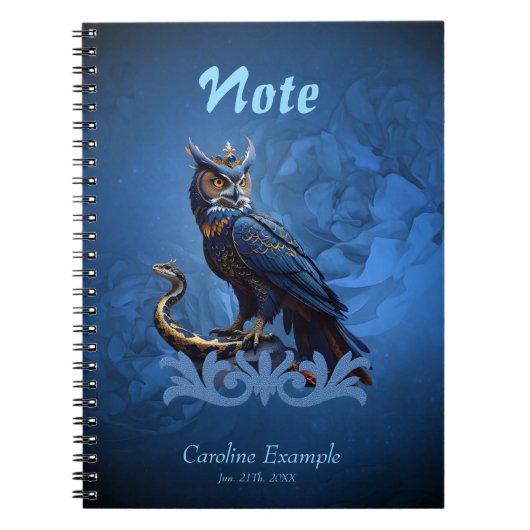 空と地の王、フクロウ威厳のあるル ノートブック (正面)