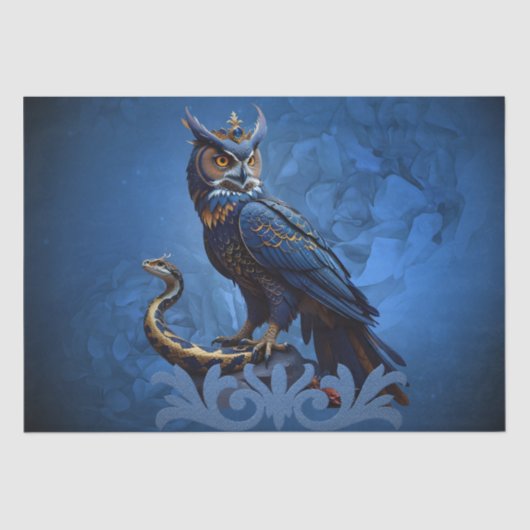空と地の王、フクロウ威厳のあるル 薄葉紙 (正面)