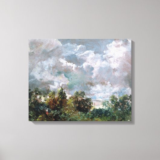 空と木の勉強(キャンバス上の油) キャンバスプリント (正面)