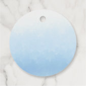 空と海が出会う水彩画のウェディング フェイバータグ (裏面)