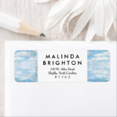 空と海ブルーホワイトクラウドウォーター絵を描色 ラベル (インサイチュ)