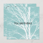 空と白の木の赤ちゃんシャワー招待状 招待状 (正面/裏面)