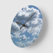 空と雲のアクリルウォールクロック ラウンド壁時計 (傾斜)