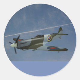 空と飛行機のステッカー ラウンドシール