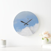 空と飛行機 ラージ壁時計 (ホーム)