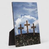 空と3つの十字型の険しい十字 フォトプラーク (側面)